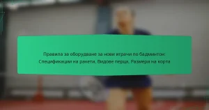 Правила за оборудване за нови играчи по бадминтон: Спецификации на ракети, Видове перца, Размери на корта