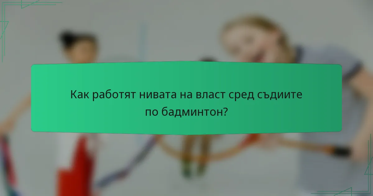 Как работят нивата на власт сред съдиите по бадминтон?