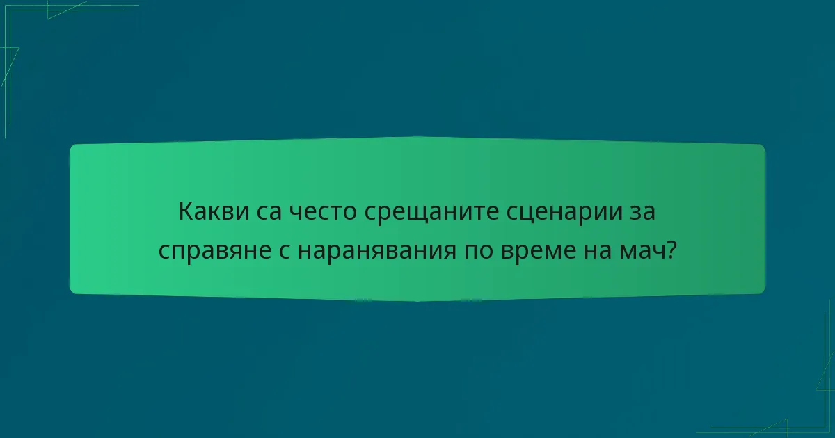 Какви са често срещаните сценарии за справяне с наранявания по време на мач?